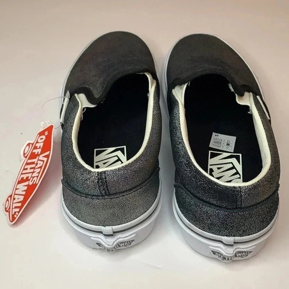 VANS Prism Classic Slip-On Sneakers Women’s 5 Suede Metallic Silver New - Picture 8 of 11